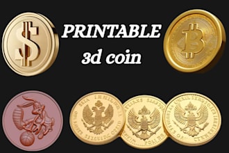 sculpt a 3d printable coin, medal, bas relief or custom stl coin model nft art