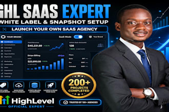 be your gohighlevel expert for ghl saas mode, snapshots, and white label setup