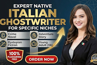 be italian ghostwriter for crime adventure dystopian young adult fiction