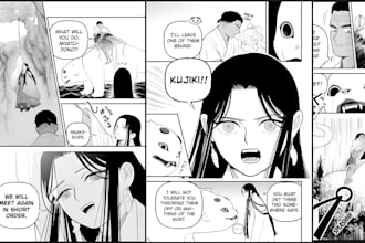 draw manga comic page webtoon panels and anime manga illustration manga artist
