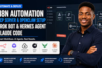 n8n automation mcp server openclaw setup grok bot hermes agent claude code