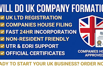 assist with UK company formation UK ltd registration and companies house filling