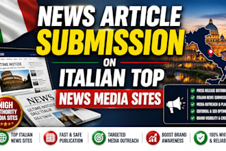 do news article submission on italian top news media sites