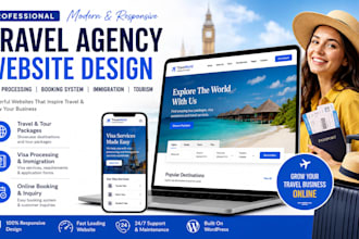 design travel agency website visa processing booking immigration tourism website