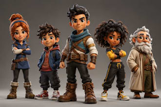 create custom 3d printable characters and figurines in a stylized 3d cartoon