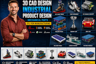 3d cad design industrial product design mechanical design step file for printing