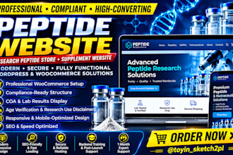 build a professional research peptide woocommerce website