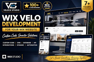 develop custom wix velo code, cms and API integrations for wix website
