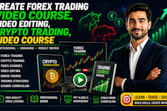 create forex trading, video course, video editing, crypto trading, trading