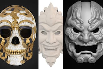 create custom 3d mask, cosplay helmet and armor for 3d p