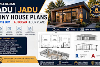 design adu jadu tiny house plans revit bim autocad floor plans