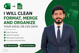 clean merge and format excel or CSV data