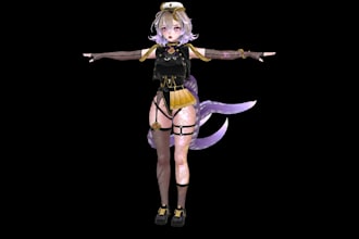 edit, create vrchat avatar, furry avatar, vrc avatar, live2d anime vtuber model