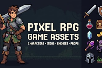 custom pixel art rpg characters items game assets pixel icons ui elements sprite
