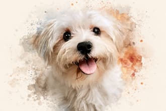 paint a watercolor portrait of your pet or animal