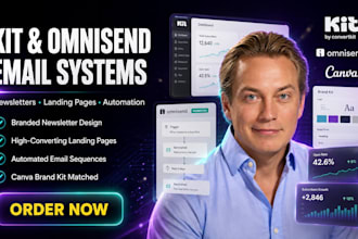 design kit convertkit landing page, email newsletter and email automation