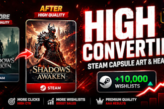 design steam capsule art steam capsule header to boost your game wishlists