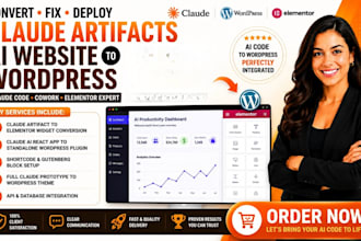 convert fix deploy claude artifacts ai website to wordpress claude code cowork