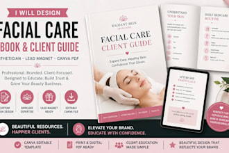 design facial care ebook esthetician lead magnet client guide canva PDF