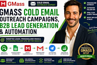 create gmass cold email outreach campaigns b2b lead generation email automation
