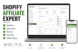 setup shopify affiliate marketing program goaffpro uppromote bigxgrow refersion