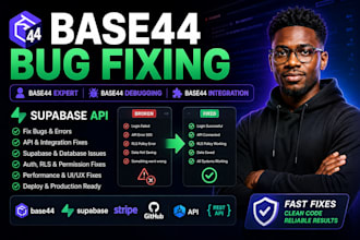 base44 bug fixing base44 expert base44 debugging base44 integration supabase api