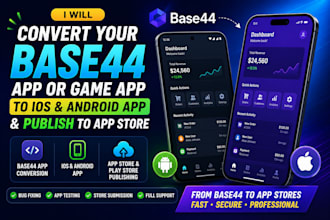 convert your base44 app or game app to ios android app publish to app store