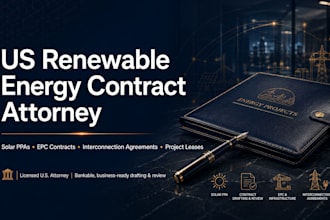 draft or review a solar power purchase agreement ppa for US projects