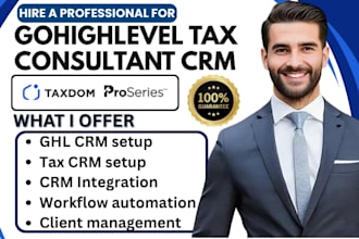 setup tax consultant crm gohighlevel taxdome canopy karbon proseries ultratax