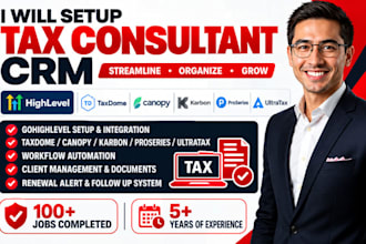 setup tax consultant crm gohighlevel taxdome canopy karbon proseries ultratax