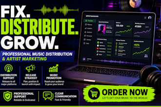 music distribution, music manager, fix distribution issues, and music marketing