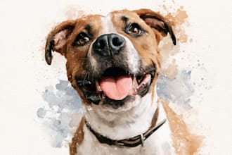 paint a watercolor portrait of your pet or animal