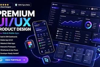 design UI UX for web app saas, mobile app and dashboard in figma, framer website