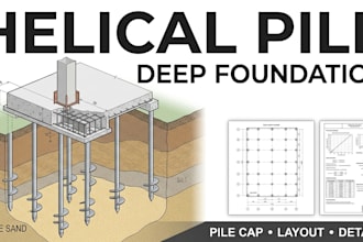 design helical pile and deep foundation plans with pile cap details