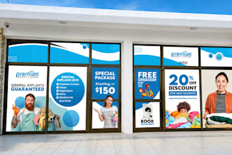 design storefront window graphics, shopfront signage and retail business signage