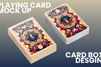 design card game box, board game box, 3d mockup, tcg tuck box packaging layout