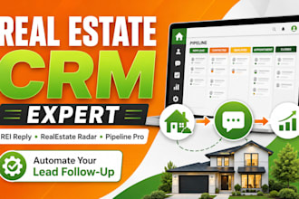 set up realestate radar, rei reply and pipeline pro CRM automation