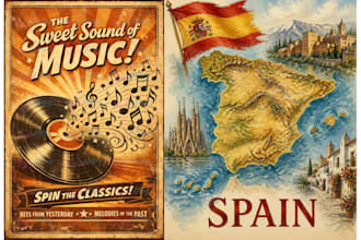 design a retro vintage travel poster or art deco wall art