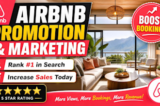 airbnb promotion, marketing and SEO to boost airbnb, vrbo, lodgify,  bookings