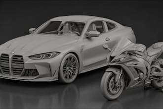do 3d car modeling, 3d car, blender car, police car, 3d vehicle for 3d printing