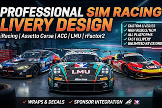 design custom iracing assetto corsa lmu custom rfactor2 ams2 gt7 custom livery