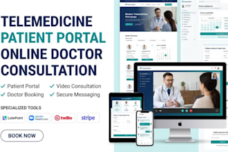 design telemedicine website, patient portal, online doctor consultation website