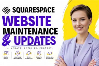 do squarespace website maintenance and monthly updates