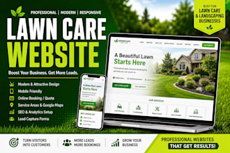design a lawn care website iandscaping weed control aeration mowing website