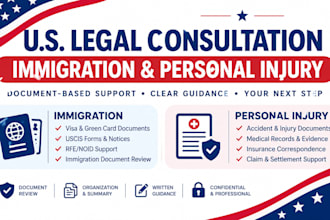 provide US legal consultation for immigration and personal injury matters