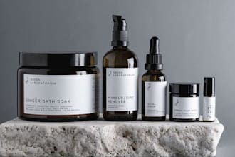 design skincare packaging, cosmetic label jar and bottle label for beauty brands