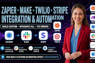connect zapier make twilio stripe calendly slack typeform docusign automation