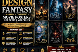 design fantasy graphic cinematic movie posters for films and web series