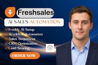 setup freshsales CRM freddy ai workflow automation sales sequences lead scoring