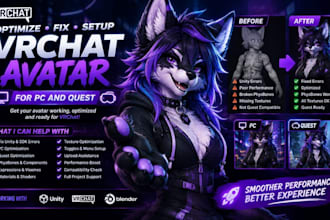 optimize fix and setup your vrchat avatar for PC and quest